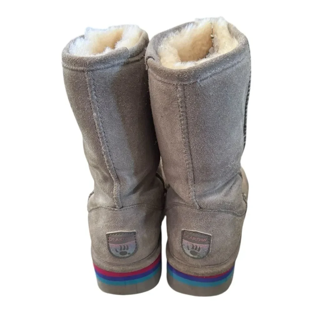 BEARPAW Retro Elle Short Womens Winter Boots Gray Fog 7